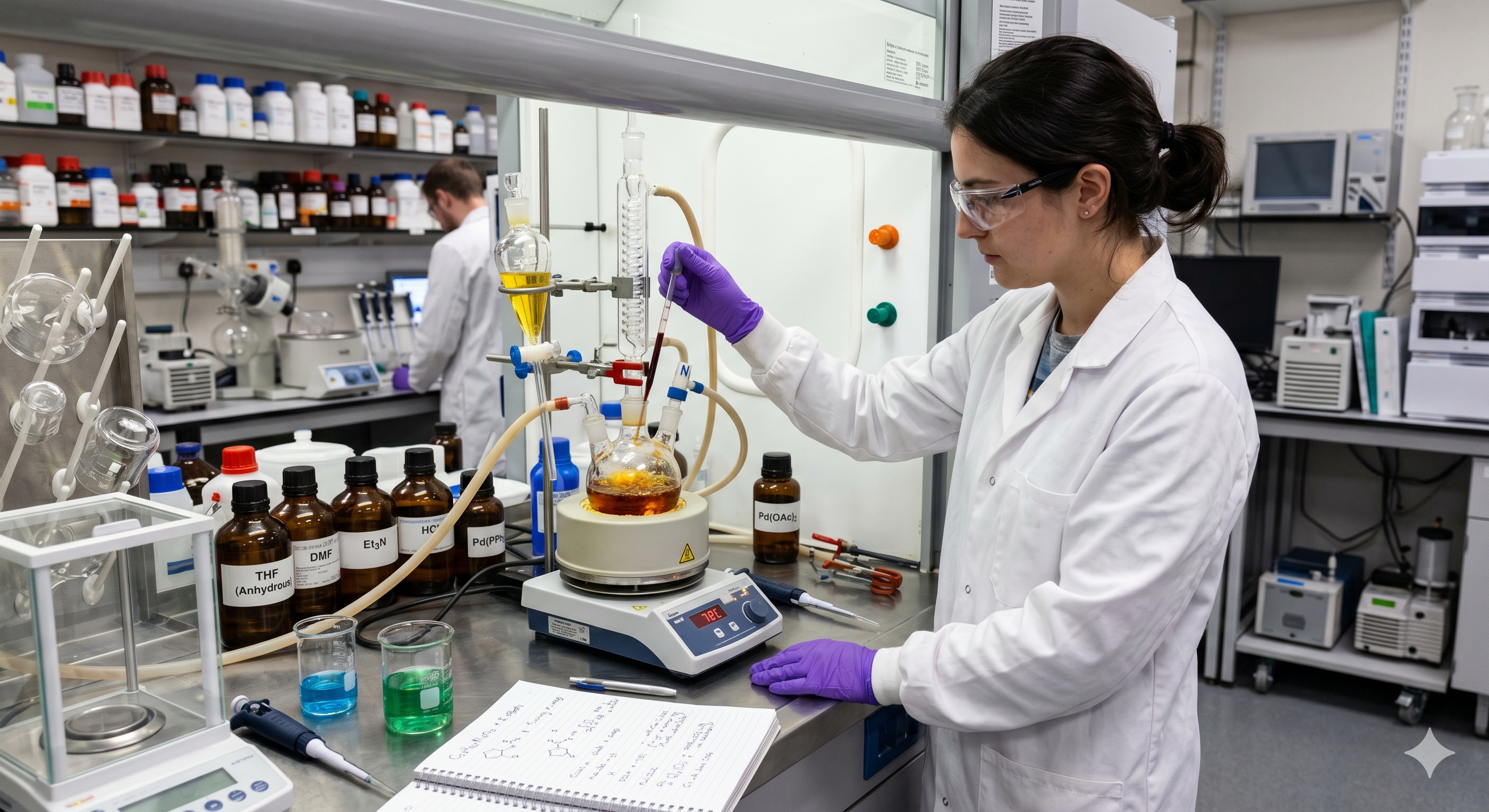 Work backwards from target molecules to find feasible synthetic routes.