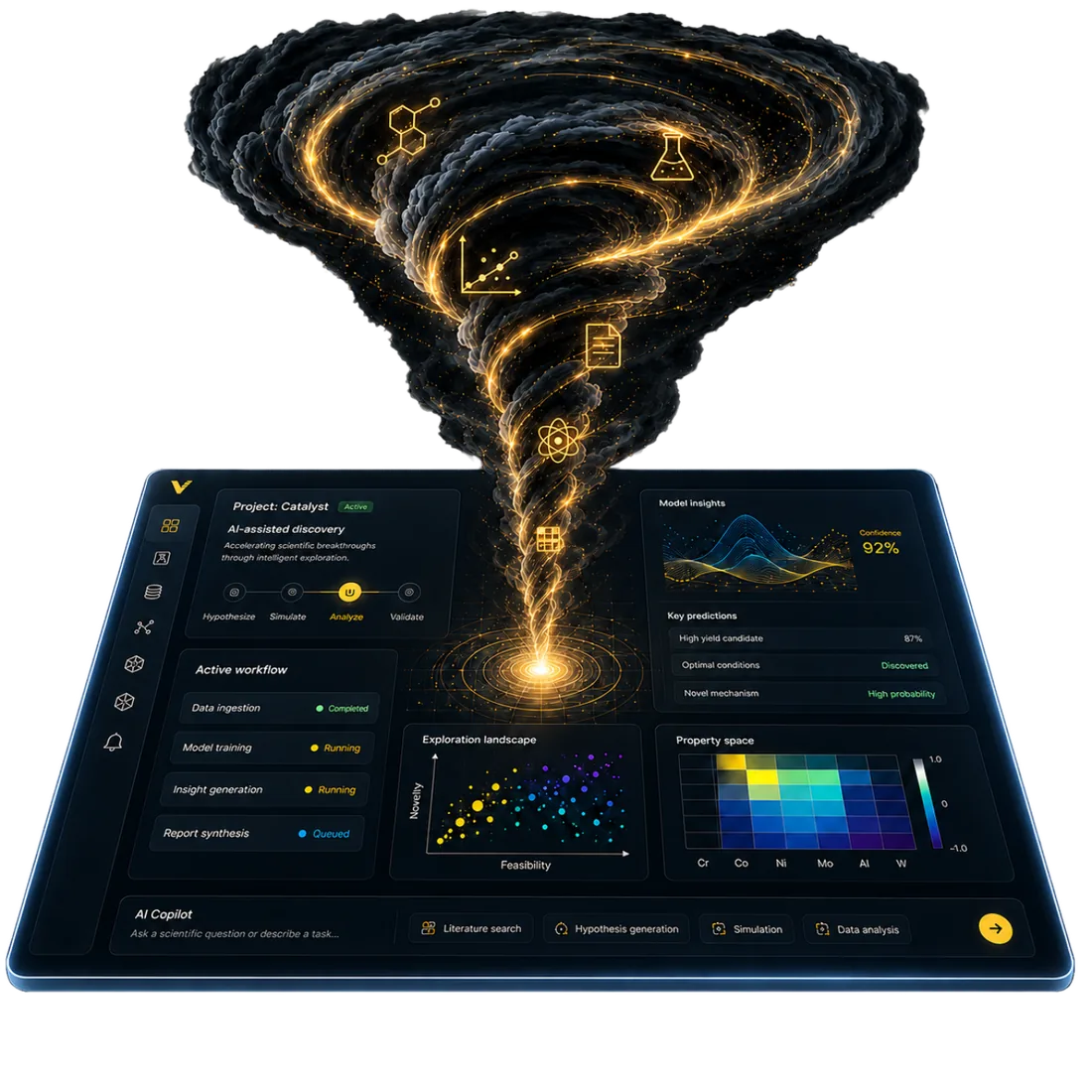 Deep Work agent loop for planning, tool use, and scientific workspace context